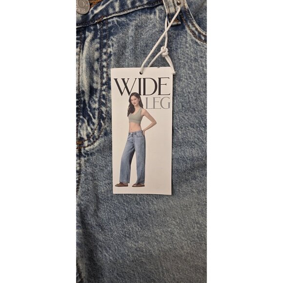 Simple Society Women Wide Leg Jeans Low Rise Blue Denim‎ Size 11/30 NWT - Picture 7 of 14